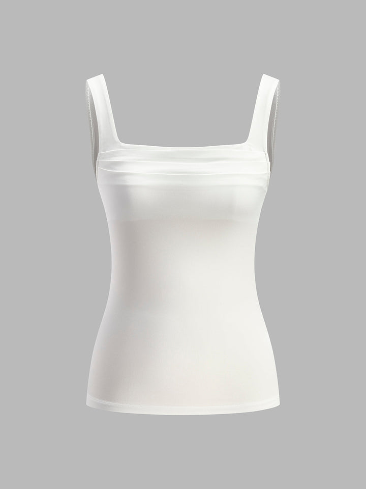 Celestine | Ruched Square Neck Tank Top