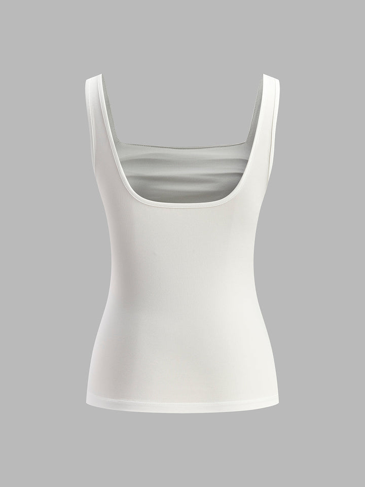 Celestine | Ruched Square Neck Tank Top
