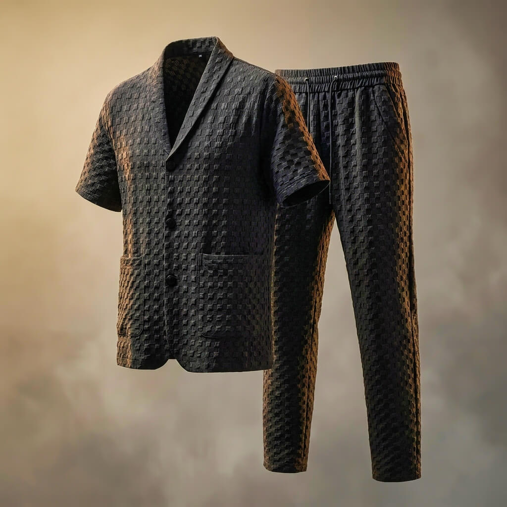 Havana | Men's Woven Texture Shawl Collar Co-ord Set