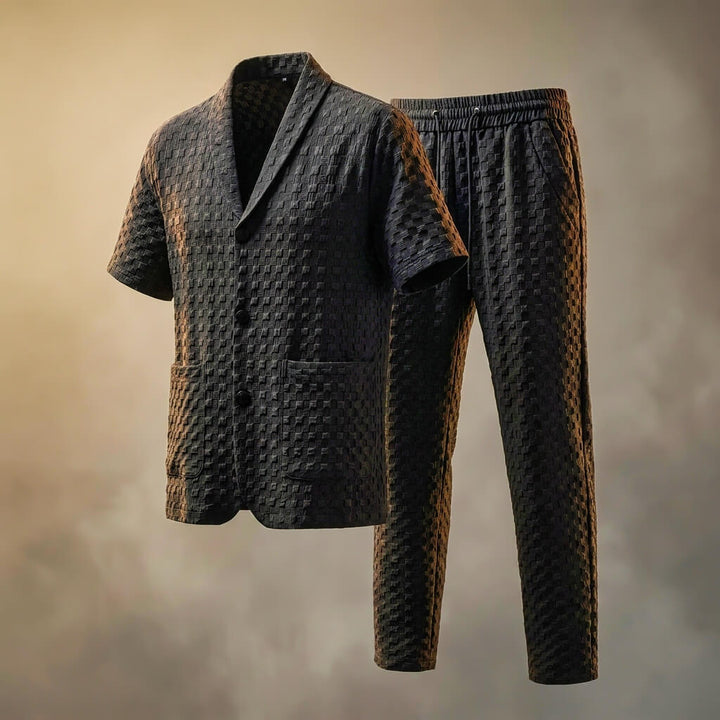 Havana | Men's Woven Texture Shawl Collar Co-ord Set
