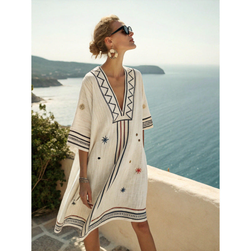 Marrakech | Embroidered Tribal Kaftan Summer Dress