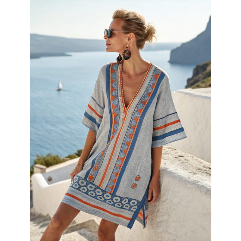 Marrakech | Embroidered Tribal Kaftan Summer Dress