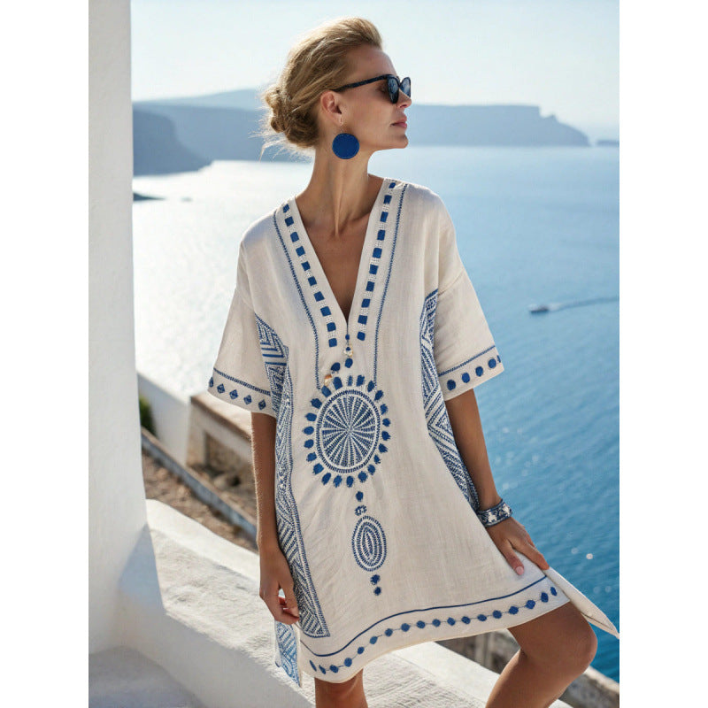 Marrakech | Embroidered Tribal Kaftan Summer Dress