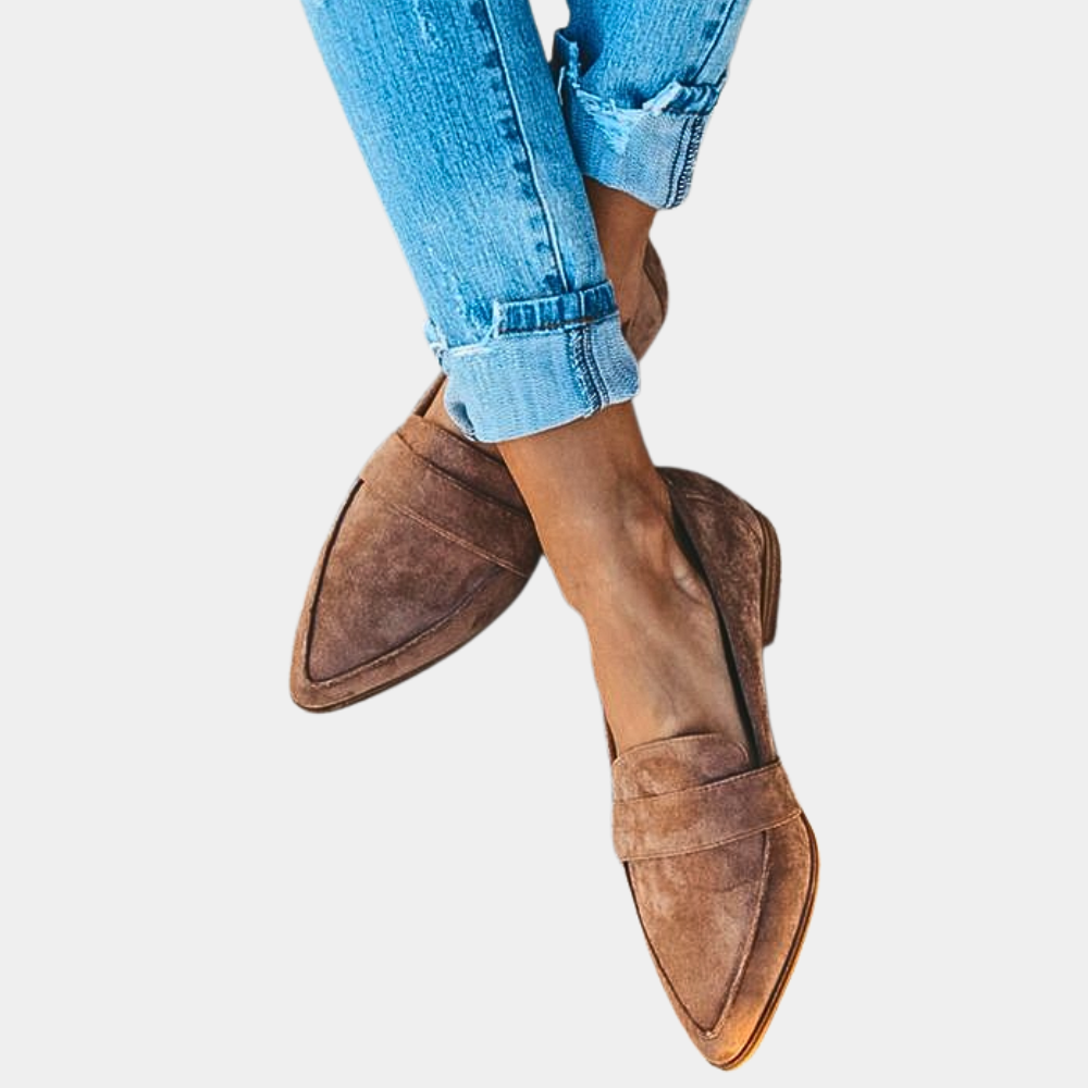 Malina | Pointed-Toe Suede Slip-On Orthopedic Flats for Women