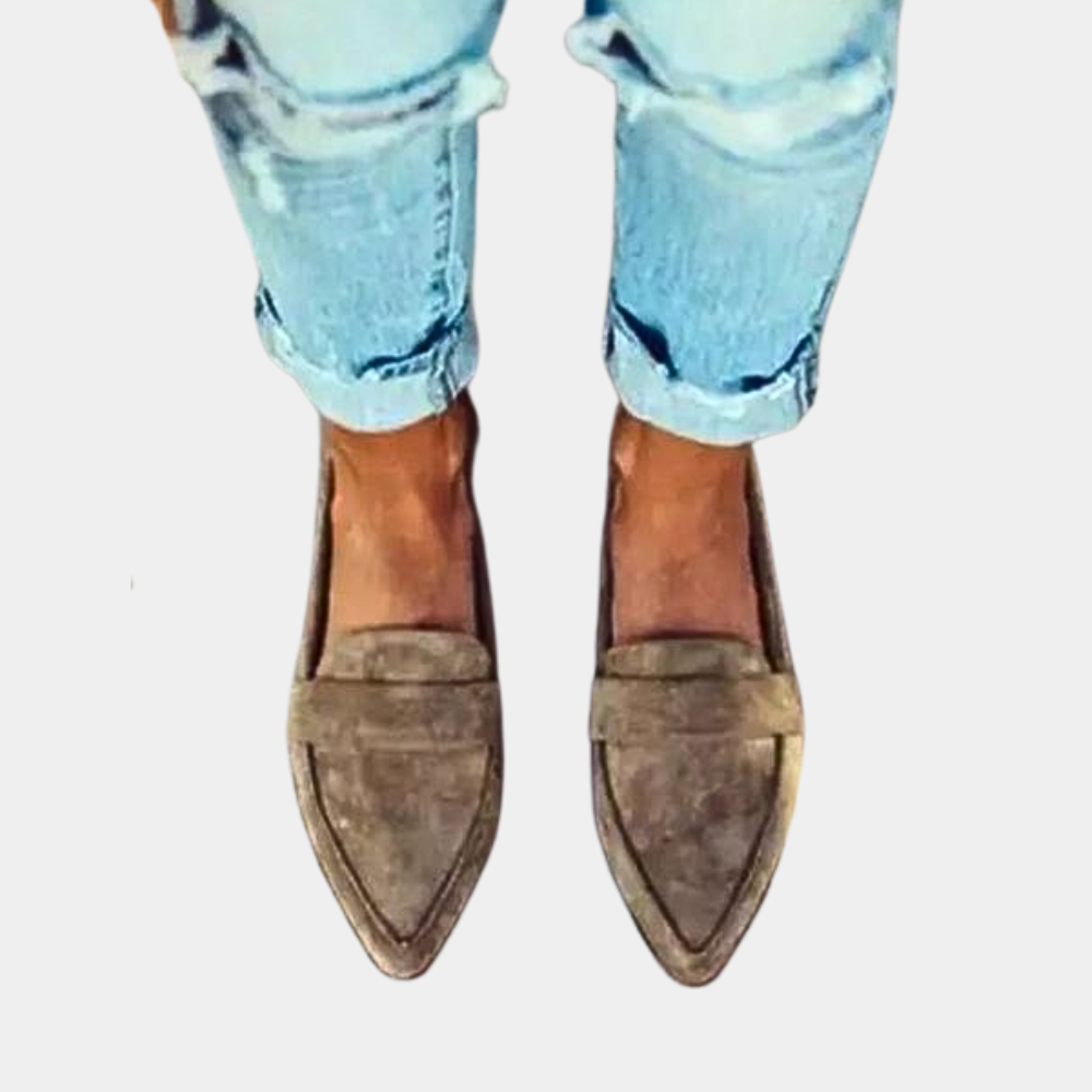 Malina | Pointed-Toe Suede Slip-On Orthopedic Flats for Women