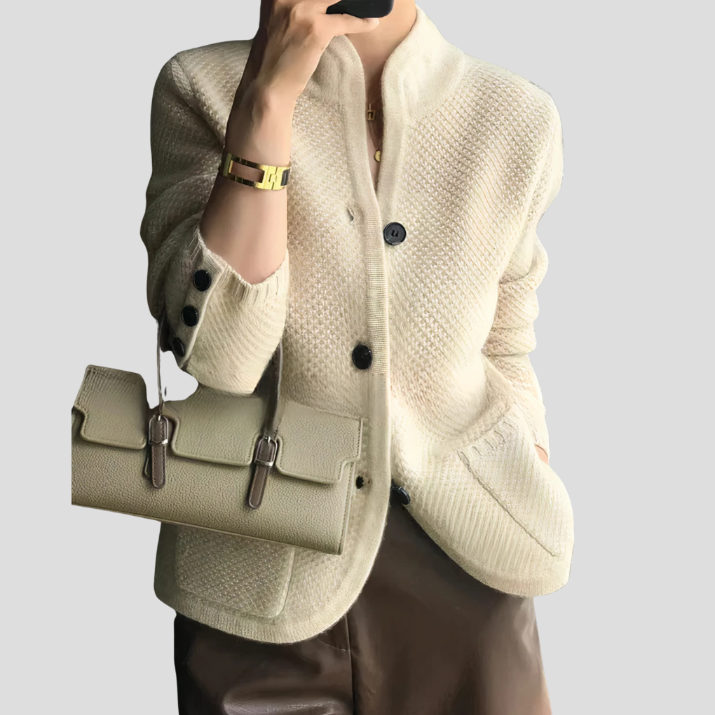 Cassandra | Textured Knit Button-Through Women's Cardigan