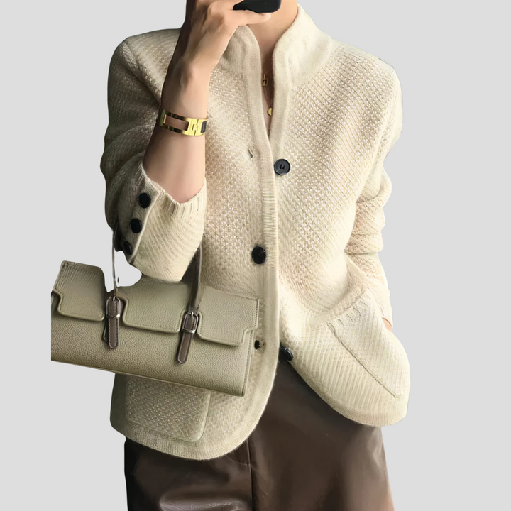 Cassandra | Textured Knit Button-Through Women's Cardigan