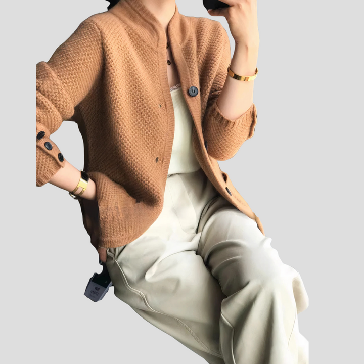Cassandra | Textured Knit Button-Through Women's Cardigan