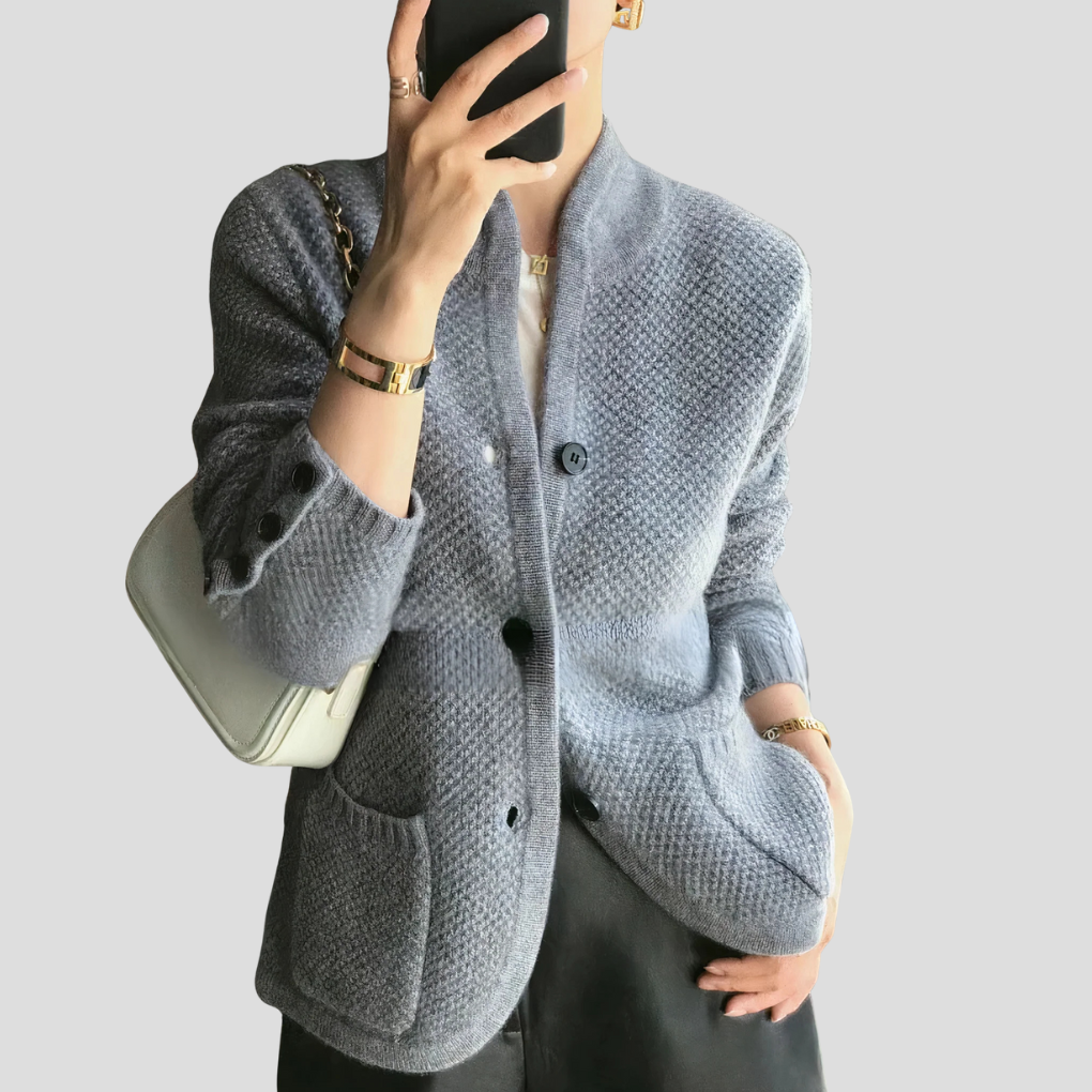 Cassandra | Textured Knit Button-Through Women's Cardigan