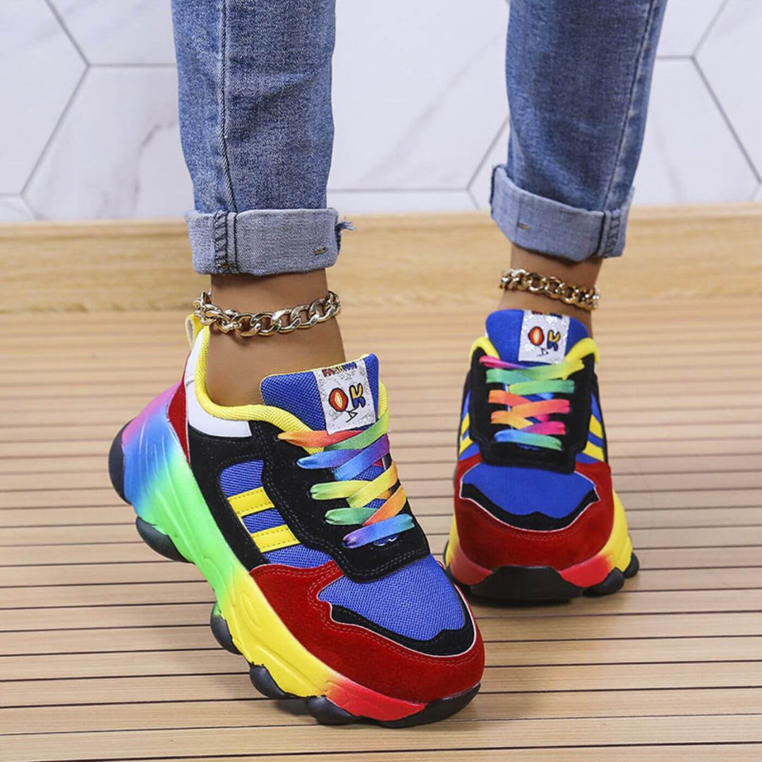 Zaria | Women Orthopedic Rainbow Chunky Sneakers