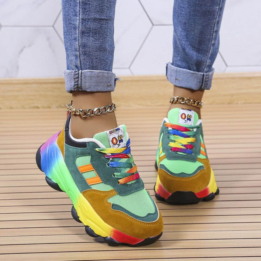 Zaria | Women Orthopedic Rainbow Chunky Sneakers