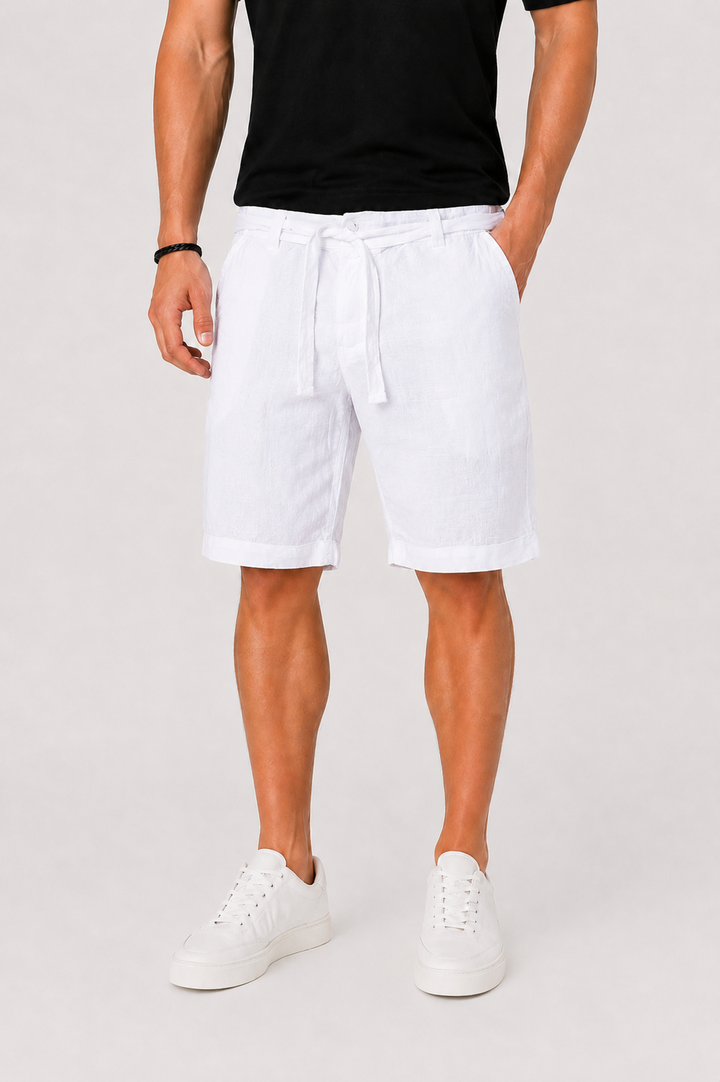 Sorento | Men's Rolled Cuff Drawstring Linen Shorts