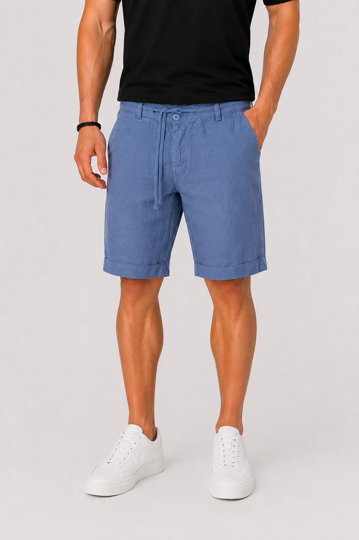 Sorento | Men's Rolled Cuff Drawstring Linen Shorts