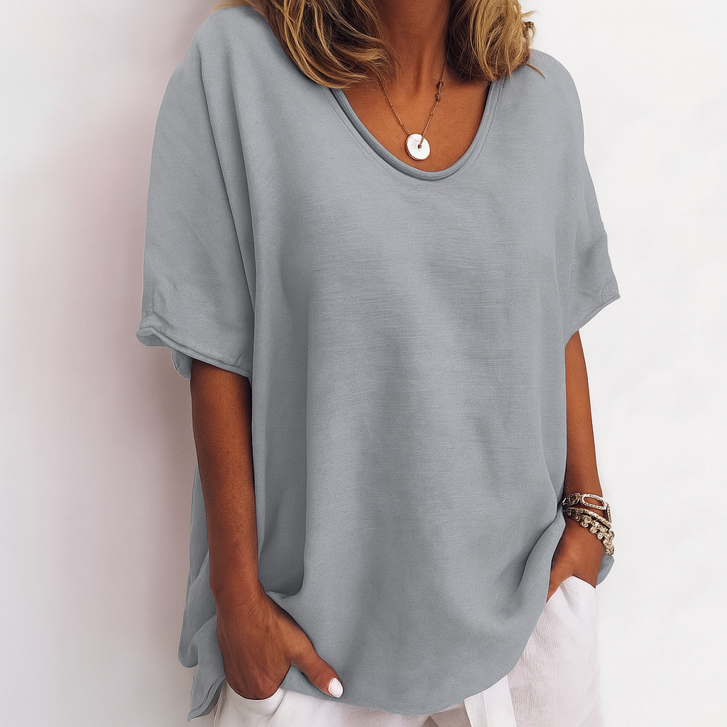 Luna | Oversized Basic Shirt – Women's Casual Plain Top
