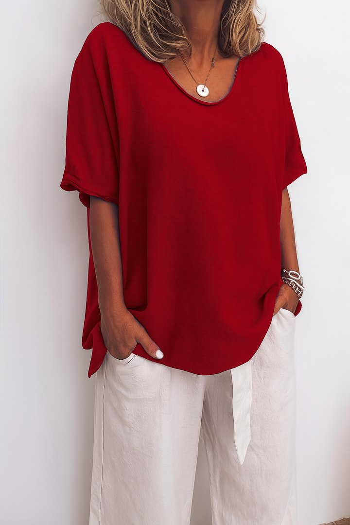 Luna | Oversized Basic Shirt – Women's Casual Plain Top
