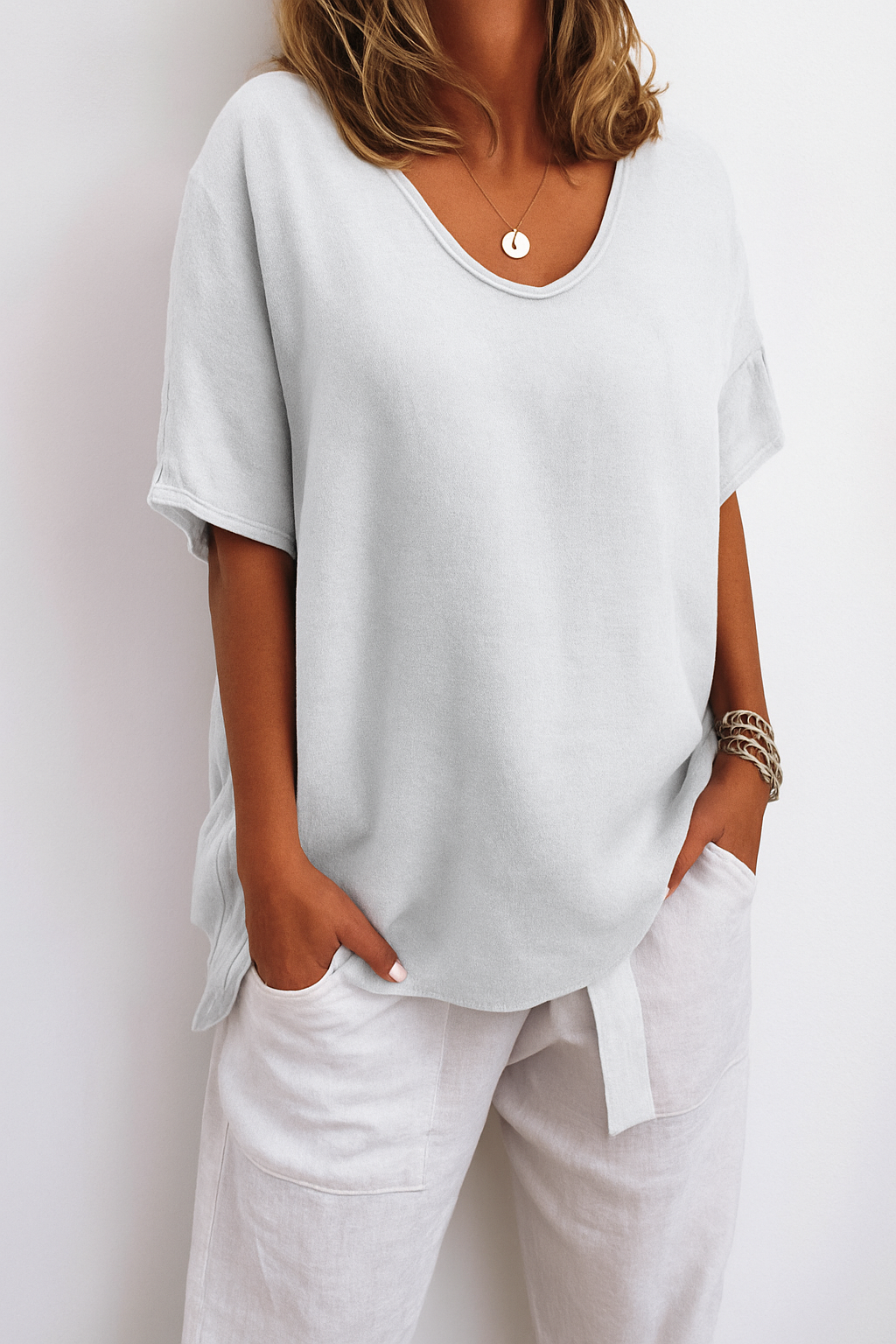 Luna | Oversized Basic Shirt – Women's Casual Plain Top