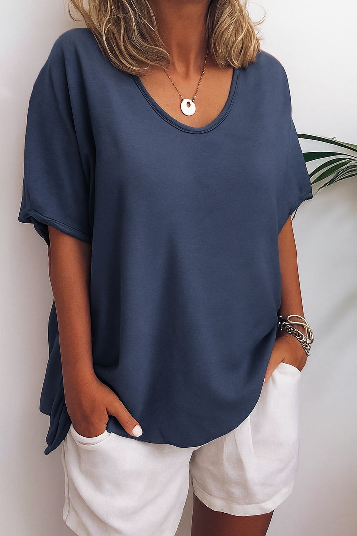 Luna | Oversized Basic Shirt – Women's Casual Plain Top