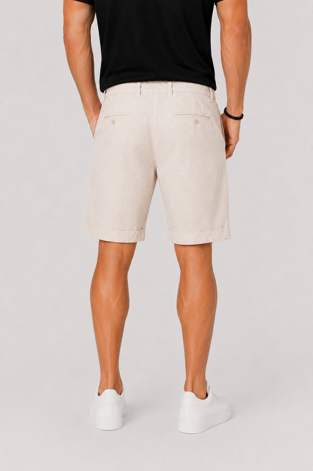Sorento | Men's Rolled Cuff Drawstring Linen Shorts