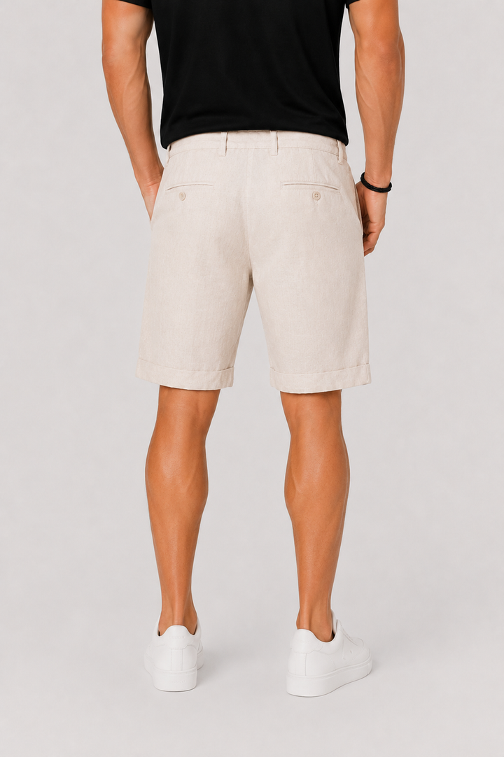 Sorento | Men's Rolled Cuff Drawstring Linen Shorts