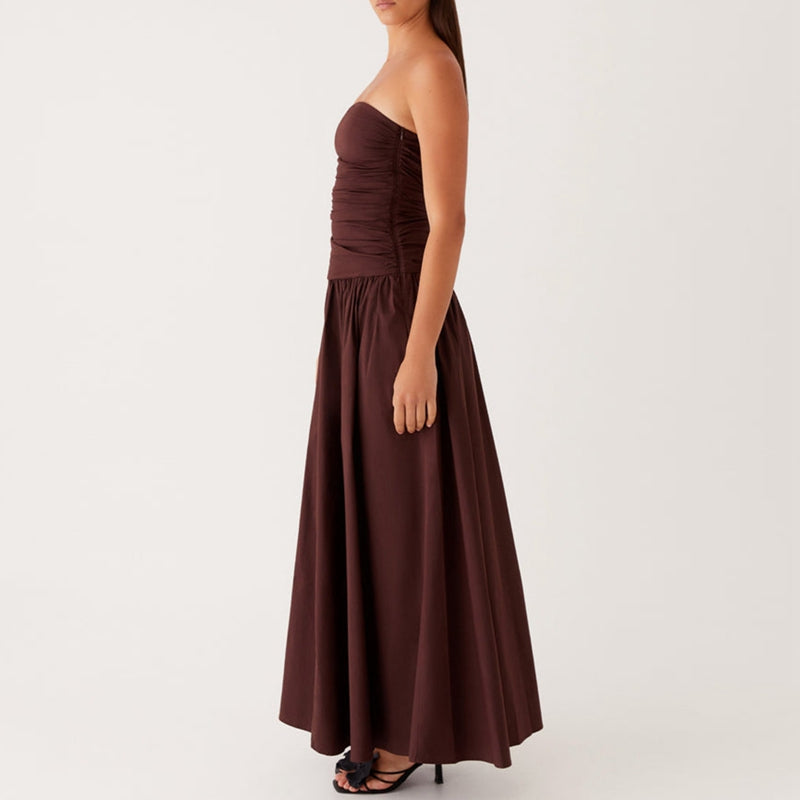 Santorini | Strapless Tile Print Smocked Maxi Dress