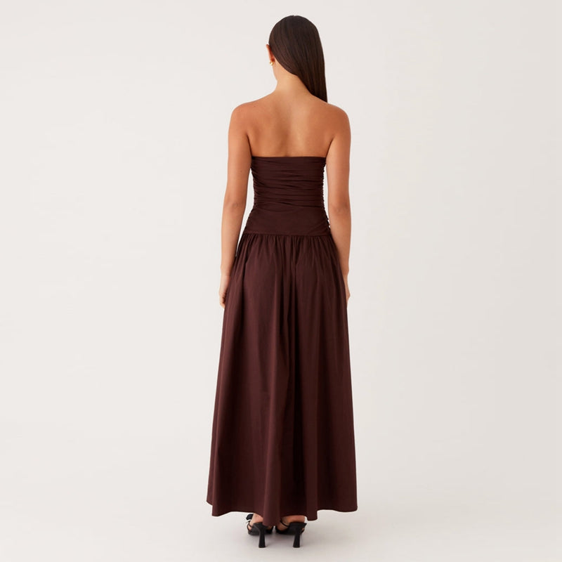 Santorini | Strapless Tile Print Smocked Maxi Dress