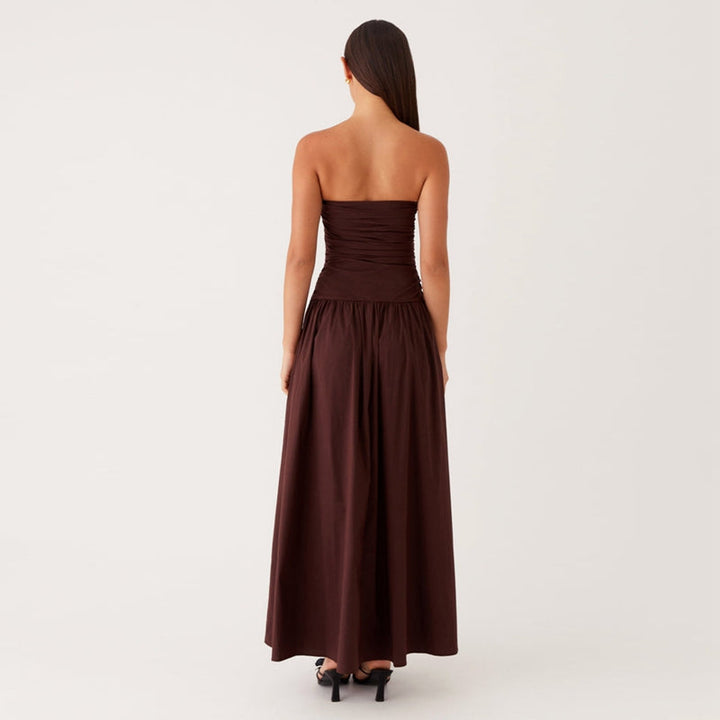 Santorini | Strapless Tile Print Smocked Maxi Dress