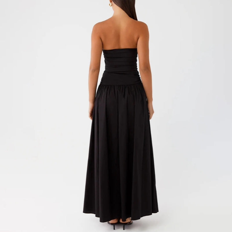 Santorini | Strapless Tile Print Smocked Maxi Dress