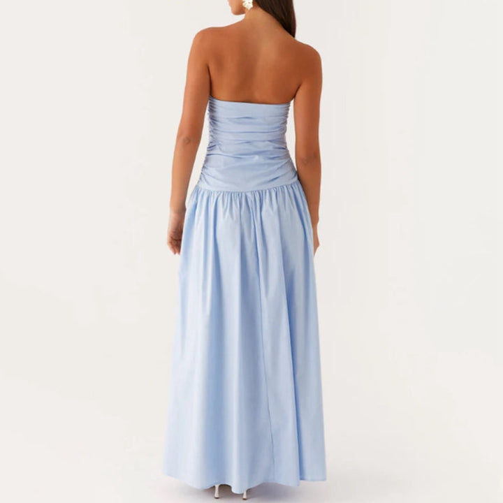 Santorini | Strapless Tile Print Smocked Maxi Dress