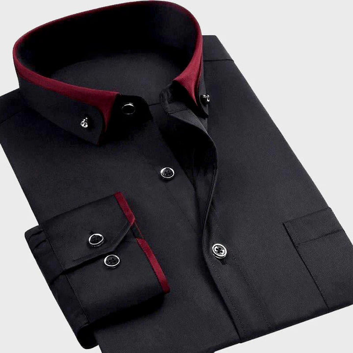 Grant | Double Collar Men's Smart-Casual Shirt with Contrast Trim