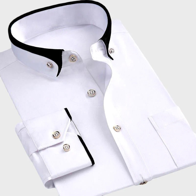 Dominic | Contrast Collar Button-Up Shirt