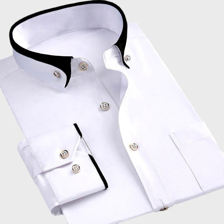 Grant | Double Collar Men's Smart-Casual Shirt with Contrast Trim