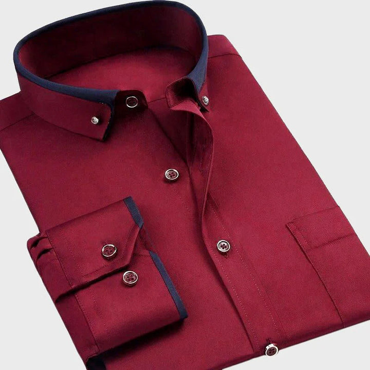 Grant | Double Collar Men's Smart-Casual Shirt with Contrast Trim