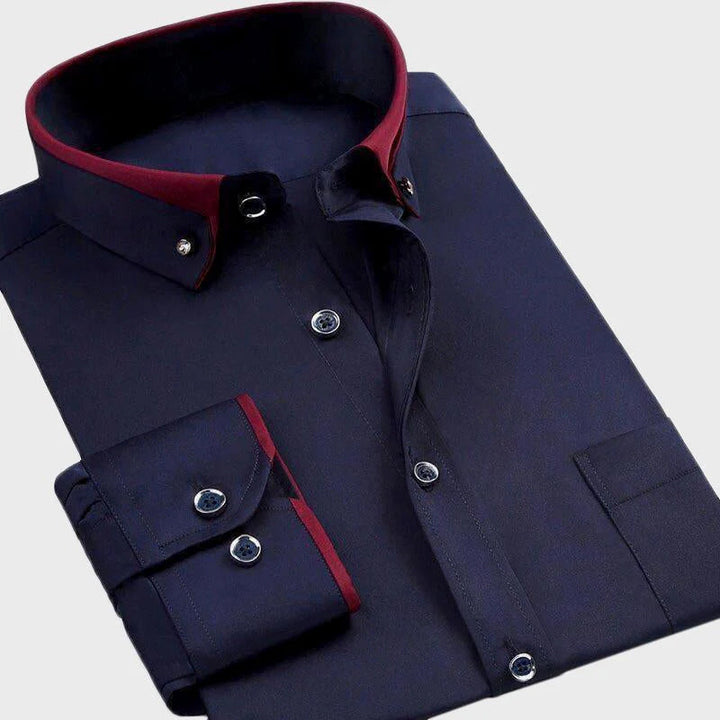 Grant | Double Collar Men's Smart-Casual Shirt with Contrast Trim