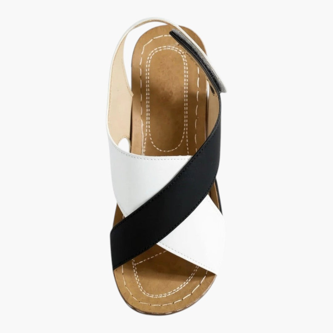 Tessa | Cross Strap Peep Toe Wedge Sandals