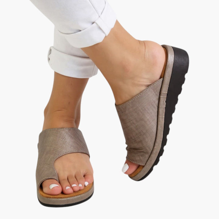 Mila | Toe Loop Orthopedic Wedge Flat Sandals