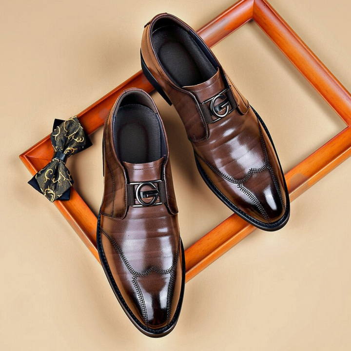 Romano | Wingtip Slip On Metal Buckle Mens Formal Shoes