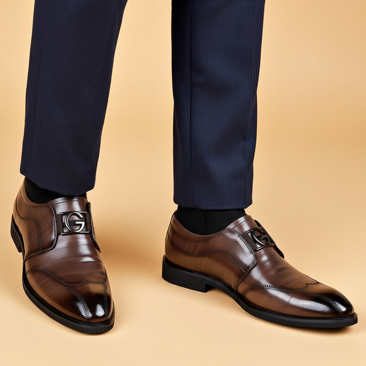 Romano | Wingtip Slip On Metal Buckle Mens Formal Shoes