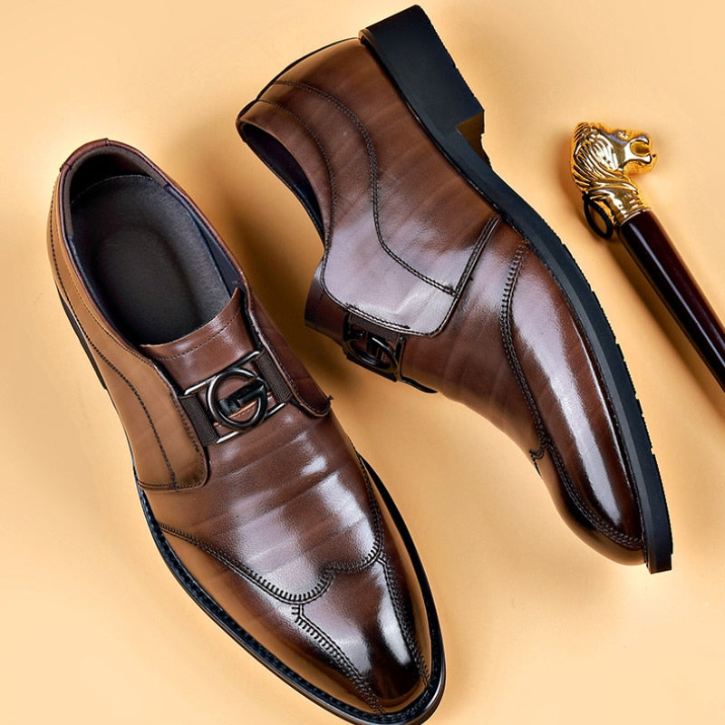 Romano | Wingtip Slip On Metal Buckle Mens Formal Shoes