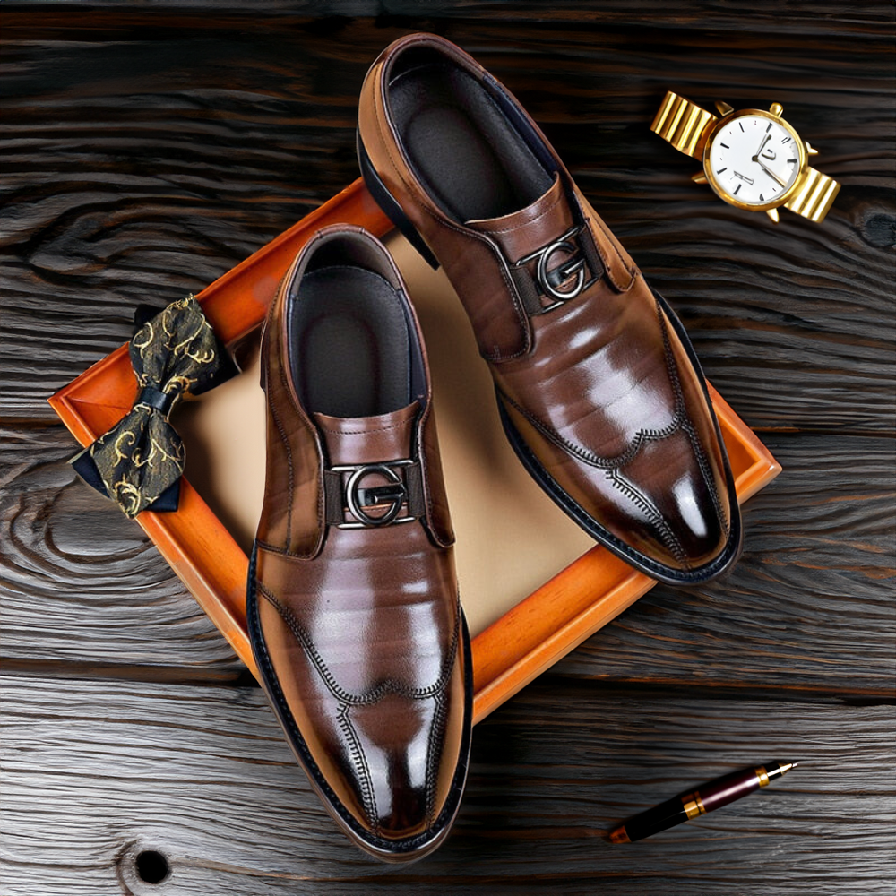 Romano | Wingtip Slip On Metal Buckle Mens Formal Shoes