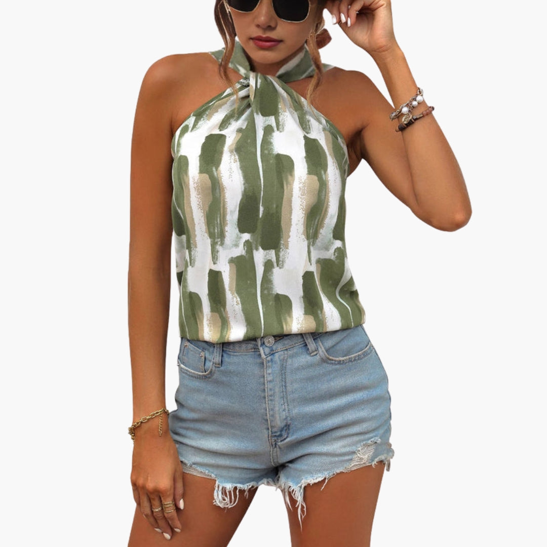 Mila | Chic Printed Halter Top