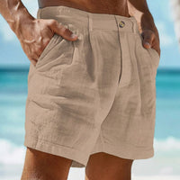 Almeria | Men's Pleated Tailored Linen Shorts