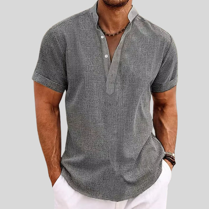 Alden | Men's Short Sleeve Linen Henley Shirt