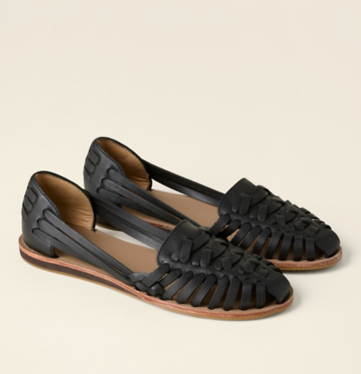Leana | Women's Woven Leather Flat Sandals