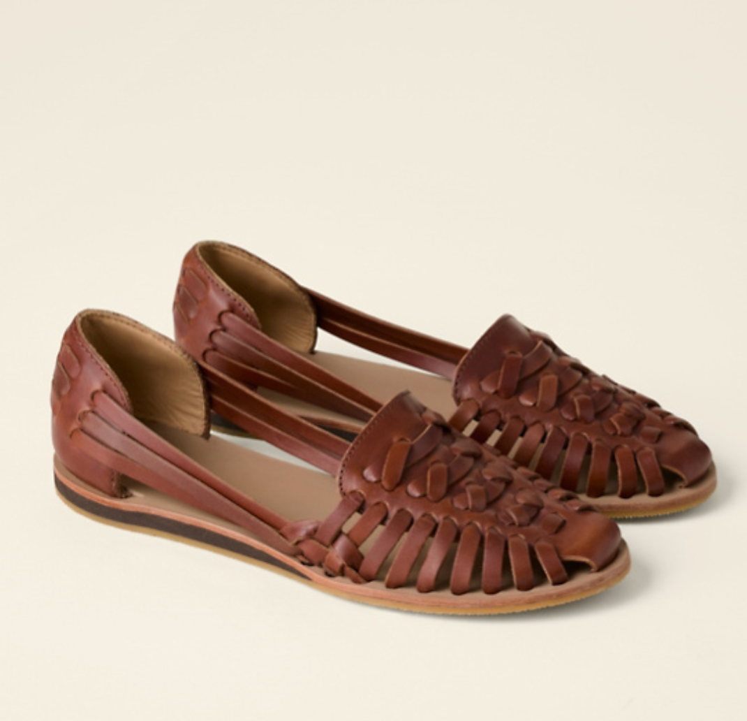 Leana | Women's Woven Leather Flat Sandals