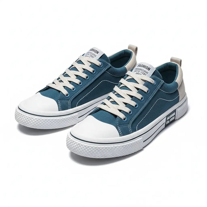 Giorgio | Two-Tone Canvas Cap Toe Lace-Up Casual Sneakers Mens Shoes