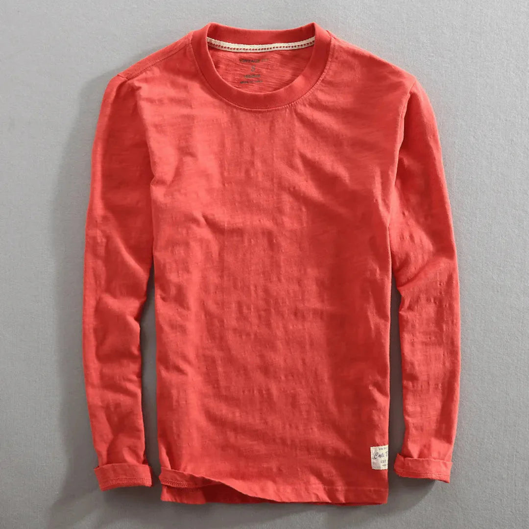 Cali | Long Sleeve Crew Neck Basic Plain Mens T Shirt