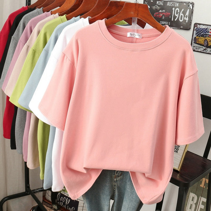 Essie | Basic Oversized T-Shirt – Women's Plain Cotton Tee