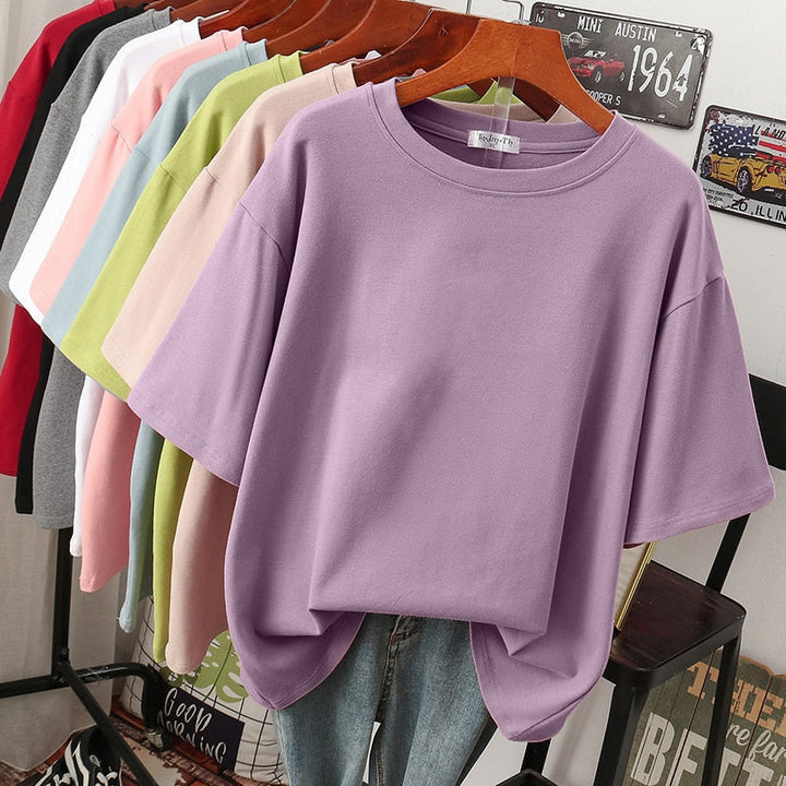 Essie | Basic Oversized T-Shirt – Women's Plain Cotton Tee