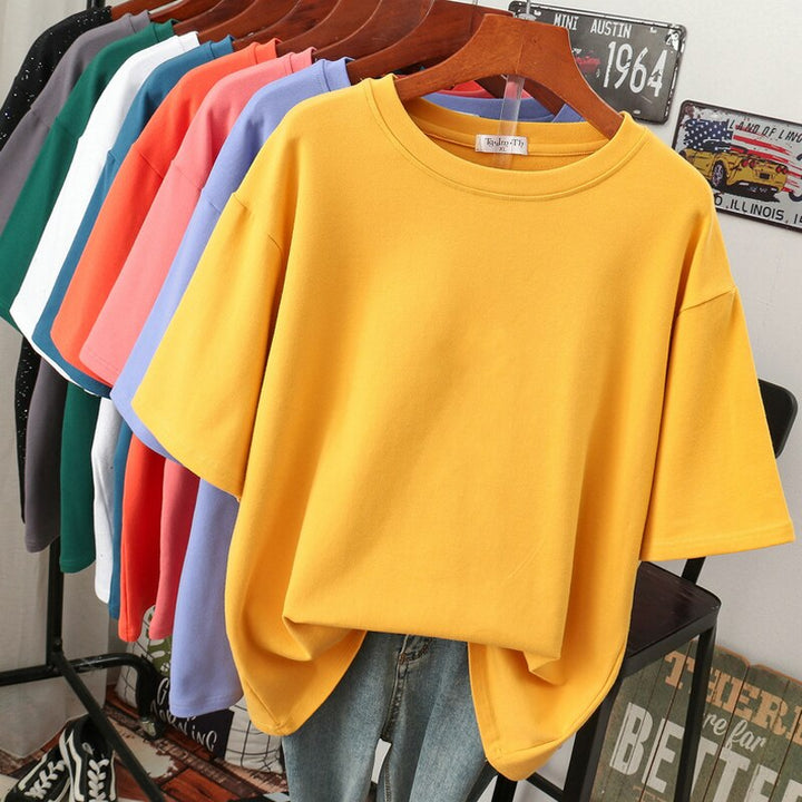 Essie | Basic Oversized T-Shirt – Women's Plain Cotton Tee
