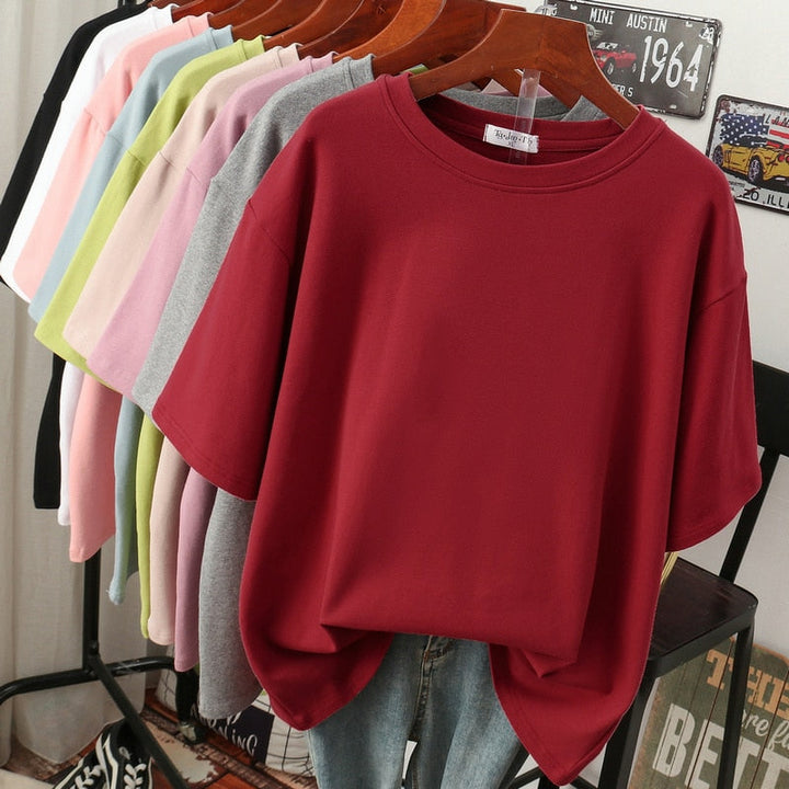 Essie | Basic Oversized T-Shirt – Women's Plain Cotton Tee